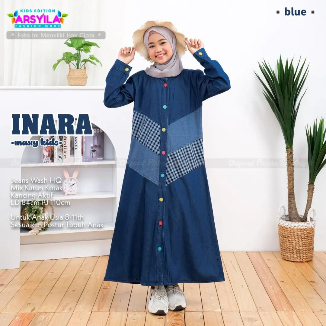 gamis anak INARA MAXY KIDS blue