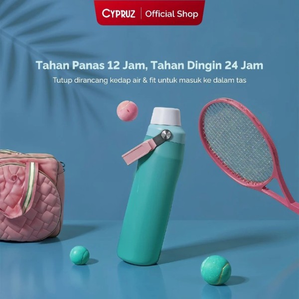 Cypruz Botol Minum Tumbler Stainless Tahan Panas Dingin 720ml-Flow Pop Active Bottle Series BS-0315 L HIJAU