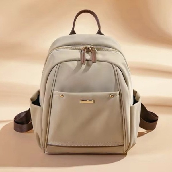 CBL - Ransel MIA - Tas Ransel Backpack Wanita Waterproof Bahan Nilon Simple Premium Untuk Formal Atau Info Small-Medium Cream