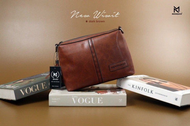 Moonzaya - TAS WANITA NEW WIWIT BAG BY MOONZAYA SELEMPANG DARKBROWN