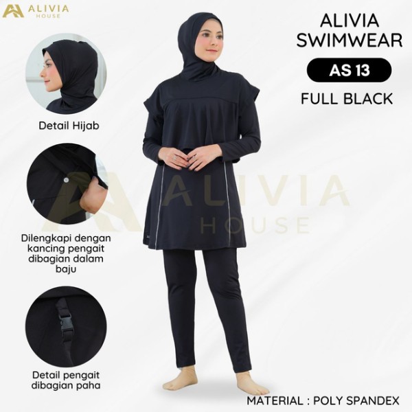 Alivia Baju Renang Muslimah AS13 Black