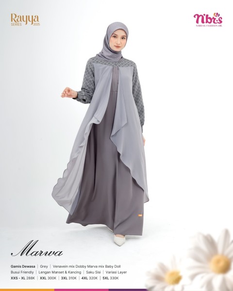 Marwa Gamis Dewasa Grey