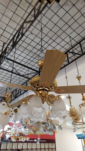 Lampu Gantung Kipas Eco 026 Mawar Gold