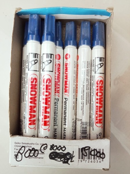 Spidol permanen biru