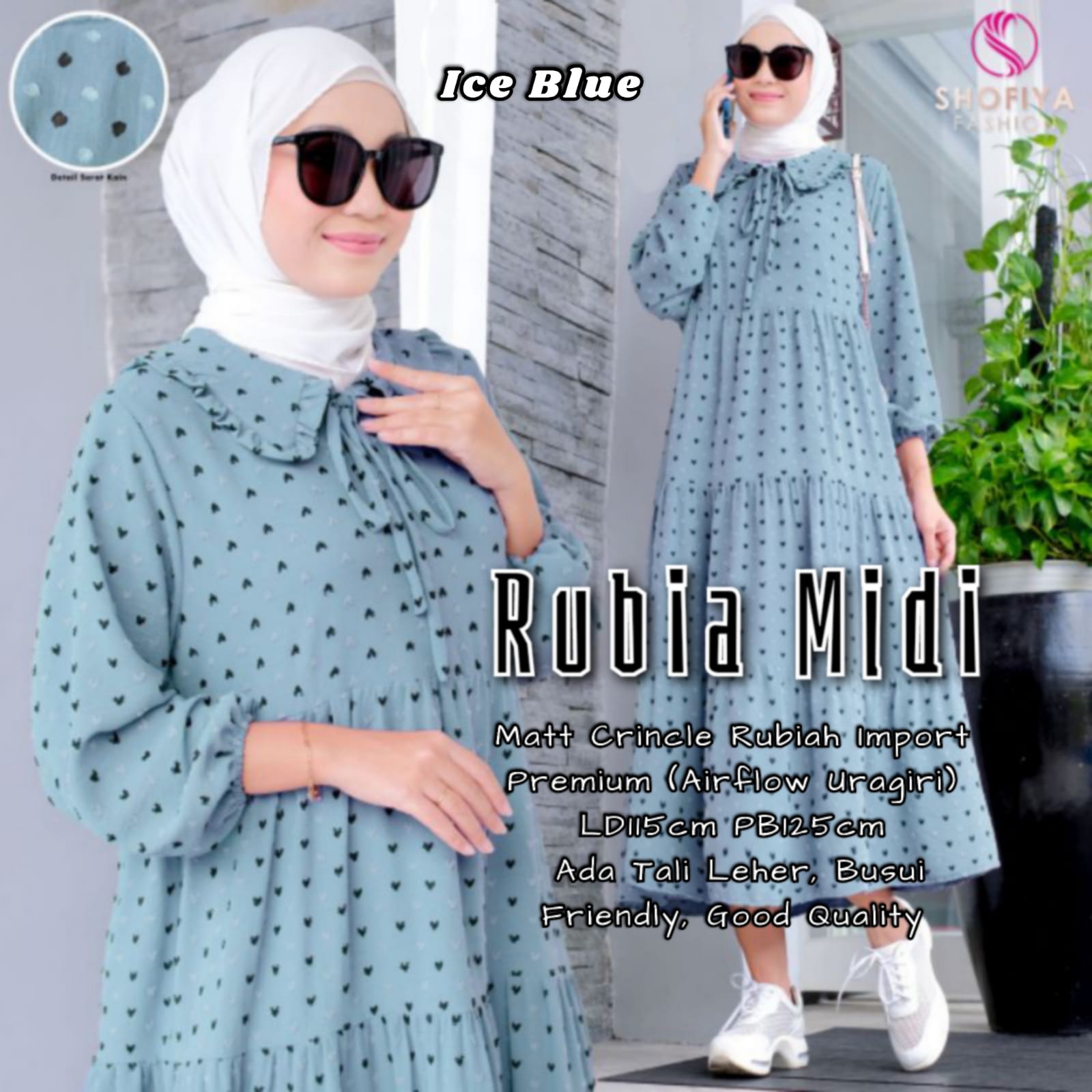 gamis RUBIA MIDI DRESS ice blue