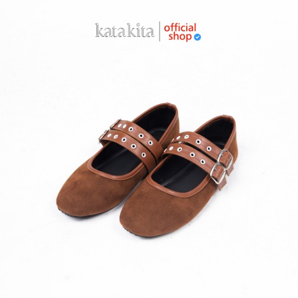 Katakita Sepatu Flat Chiara Brown