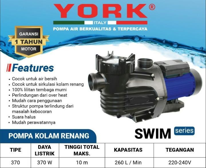 Pompa Kolam Renang York Swim 370