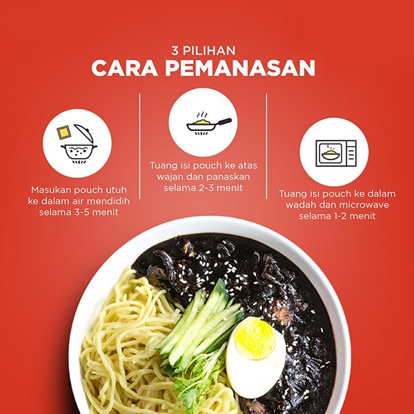 Mujigae Jajangmyeon Mie Saus Kedelai Hitam khas Korea Mini(265gr)