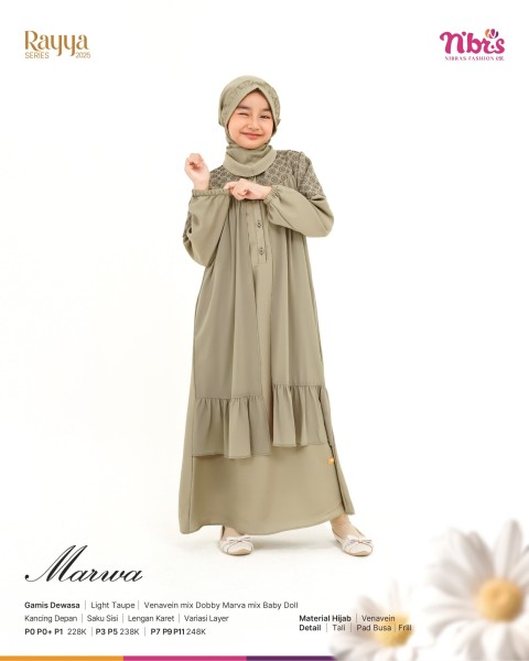 Marwa Gamis Anak Light Taupe
