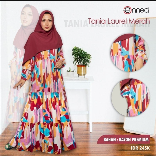 GAMIS TANIA LAUREL MERAH
