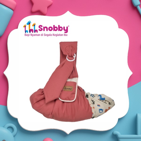 SNOBBY BABY - Gendongan Bayi Samping Cocok u/ Newborn + Saku Print Cria Series - SBG 8042 ALL SIZE SALEM