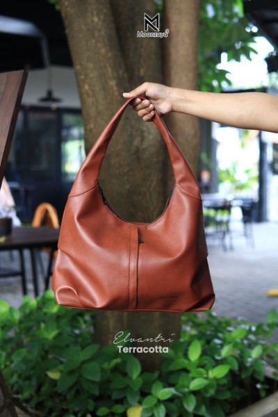 Moonzaya - ELVANTRI BAG BY MOONZAYA TAS TOTEBAG WANITA TAS HOBO WANITA ELVANTRI TERRACOTTA