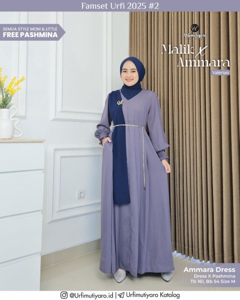 AMMARA DRESS ONLY VALERIAN (FREE PASHMINA)