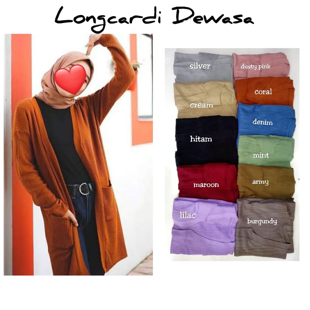 Longcardi rajut dewasa
