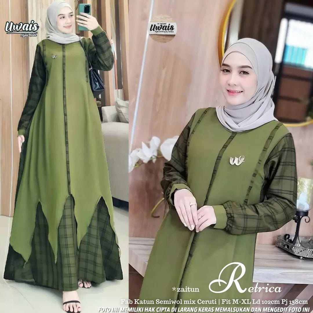 gamis RETRICA MAXY PREMIUM zaitun