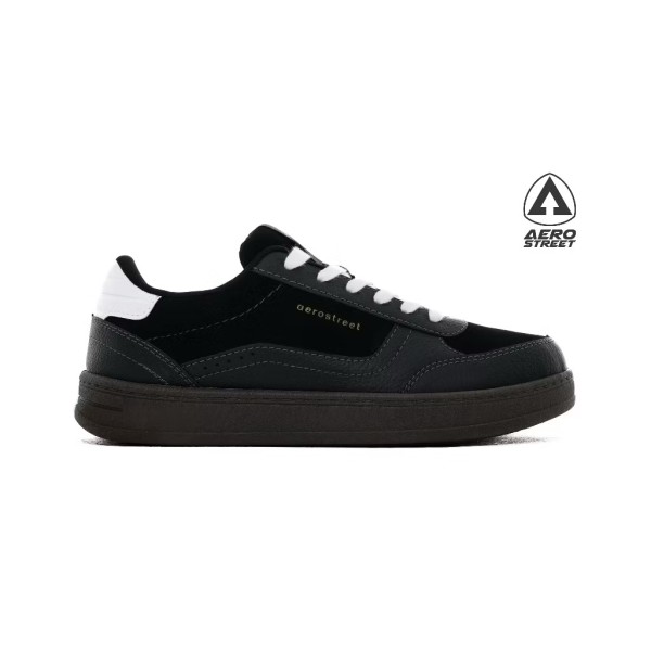 Aerostreet 37-44 Austin Coklat Tua Hitam Hitam - Sepatu Sneakers Casual