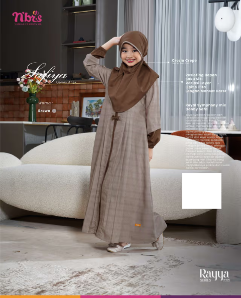 SAFIYA GAMIS ANAK BROWN