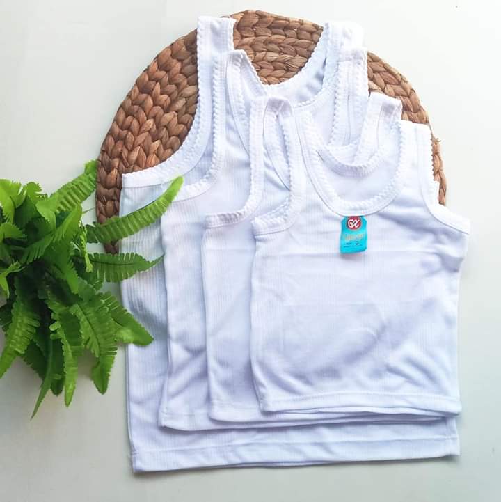 Singlet putih polos isi 6 (BACA CAPTION UNTUK DETAIL UKURAN)