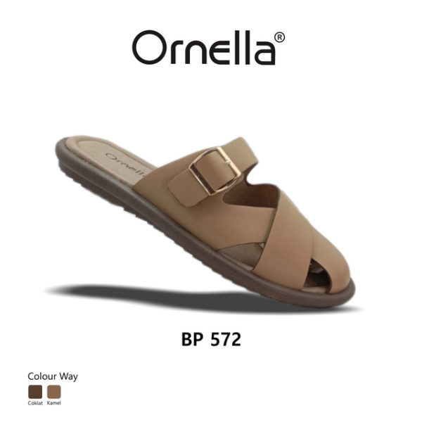 Ornella - BP 572 / Sandal Bustong Wanita 37-40 Camel