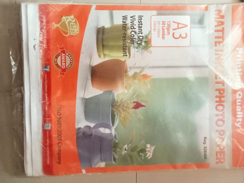 Kertas foto mate inkjet A3