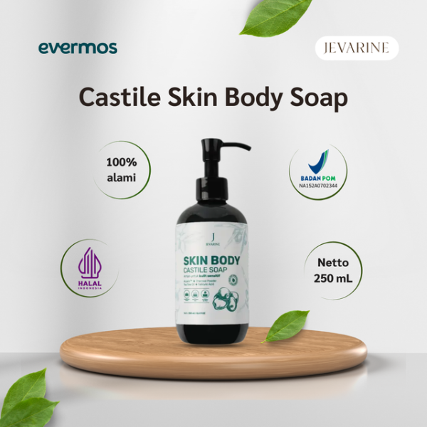 Jevarine - Castile Skin Body Soap 250ml Putih Hijau
