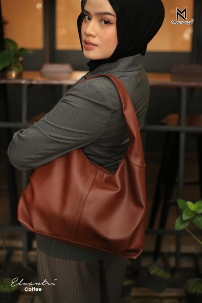 Moonzaya - ELVANTRI BAG BY MOONZAYA TAS TOTEBAG WANITA TAS HOBO WANITA ELVANTRI COFFEE