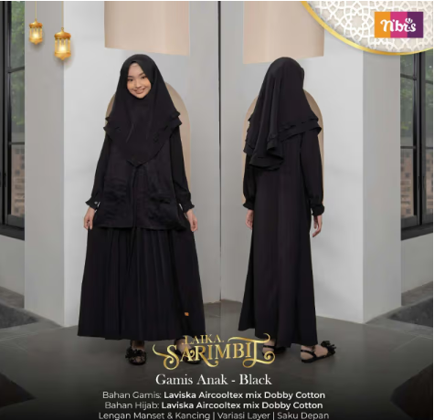 LAIKA GAMIS ANAK BLACK P0