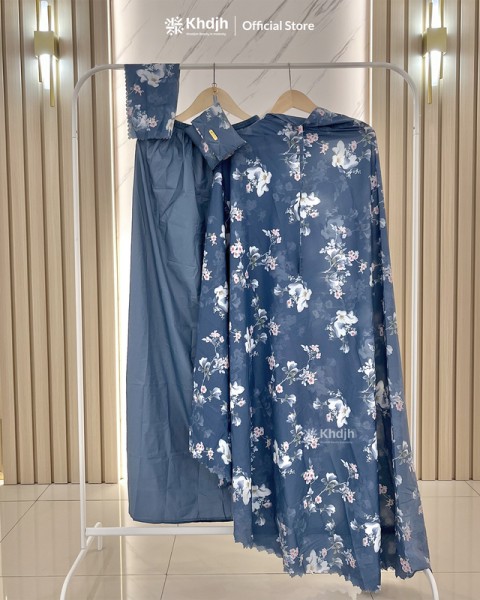 KhadijahLabel - Mukena Traveling Mukena Parasut Mukena Premium Jumbo Motif 2 in 1 Evelyn All Size Twilight Blue