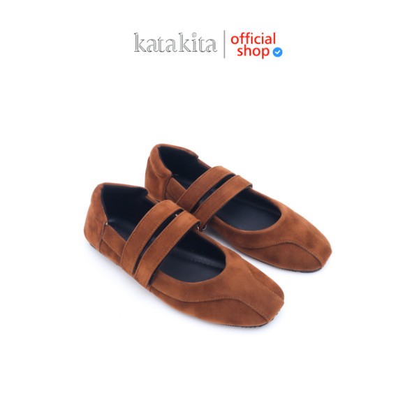 Katakita Sepatu Flat Aurel Elara Brown