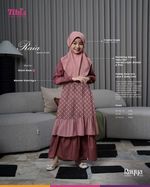 Raia Gamis Anak Blush Rose