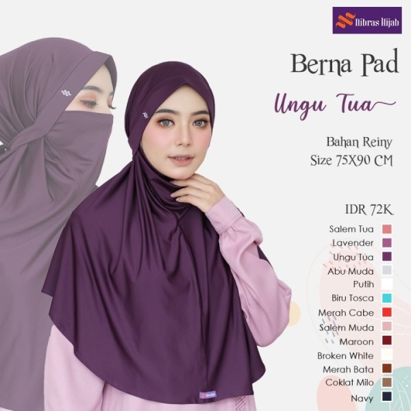 BERNA PAD JILBAB UNGU TUA