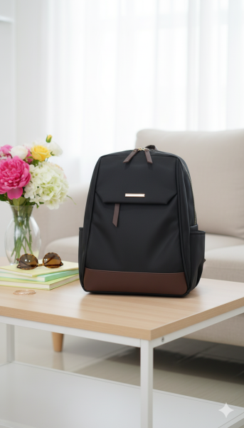 CBL - Ransel MAUDY - Tas Ransel Backpack Wanita Waterproof Bahan Nilon Simple Premium Untuk Formal Atau In Medium Hitam