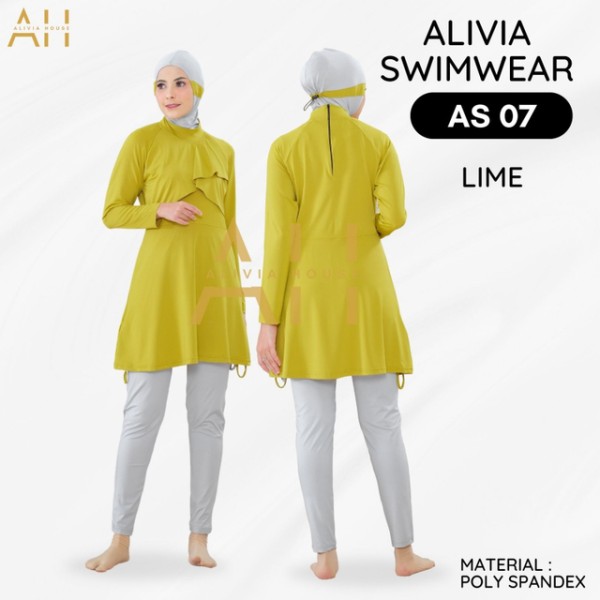 Alivia Baju Renang Muslimah AS07 Lime