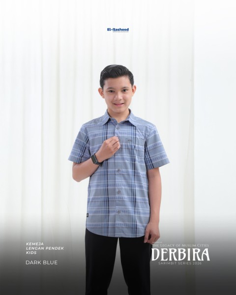 Yasmeera Official - SARIMBIT 2026 DERBIRA SERIES WARNA DARK BLUE XS KMJ ANAK L. PENDEK