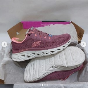 Skechers Glide Step Sport High Roller -Mauve (Women) (sol empuk) (bisa dicuci pakai Mesin Cuci)