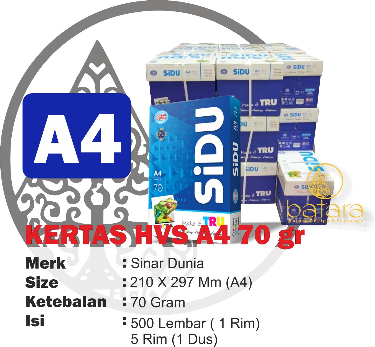HVS A4 SIDU 70 Gsm