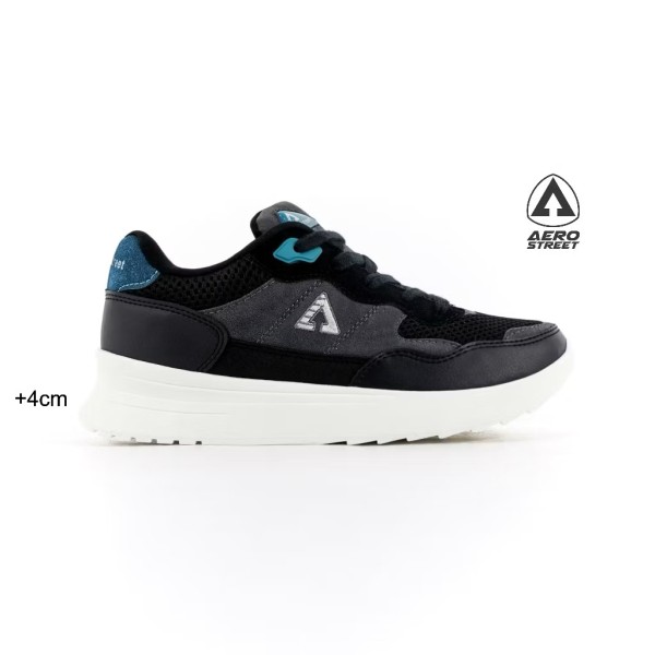 Aerostreet 37-44 Ortiz Natural Hitam Hijau Toska - Sepatu Sneakers Sport
