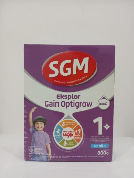SGM EKSPLOR GAIN OPTIGROW 1 PLUS VANILA 800G BOX